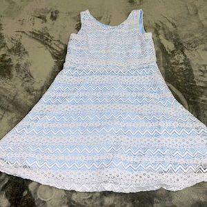 Girls 10-12 Blue Dress with zipper back